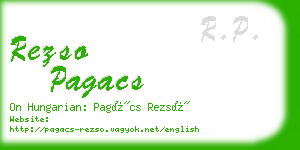 rezso pagacs business card